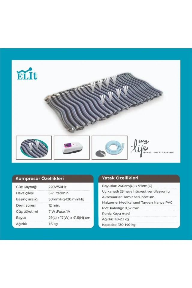 ELIT Yeni Nesil Havalı Yatak Ventilasyonlu