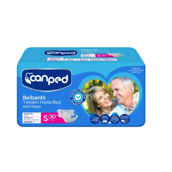 CANPED Tekstil Yüzeyli Belbantlı Yetişkin Hasta Bezi 30'lu Small