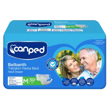 CANPED Tekstil Yüzeyli Belbantlı Yetişkin Hasta Bezi 30'lu Medium