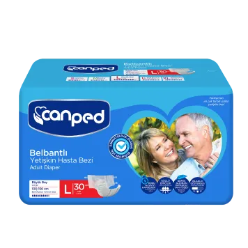 CANPED Tekstil Yüzeyli Belbantlı Yetişkin Hasta Bezi 30'lu Large