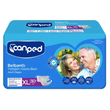 CANPED Tekstil Yüzeyli Belbantlı Yetişkin Hasta Bezi 30'lu XLarge