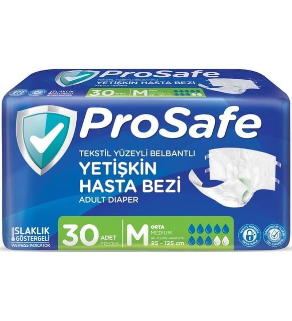PROSAFE Belbantlı Yetişkin Hasta Bezi 30'lu Medium