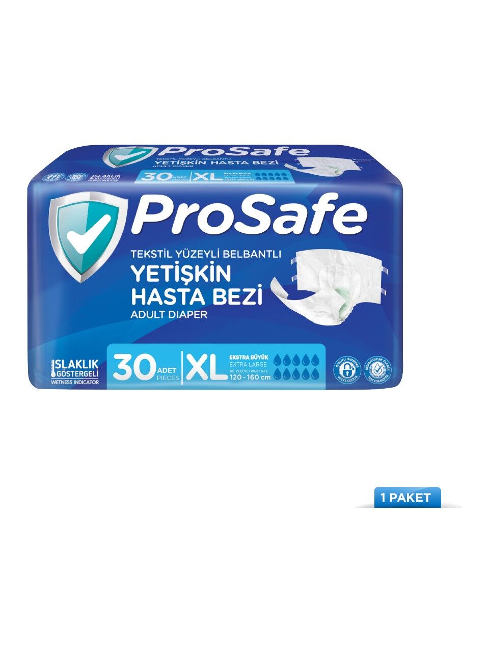 PROSAFE Belbantlı Yetişkin Hasta Bezi 30'lu XLarge