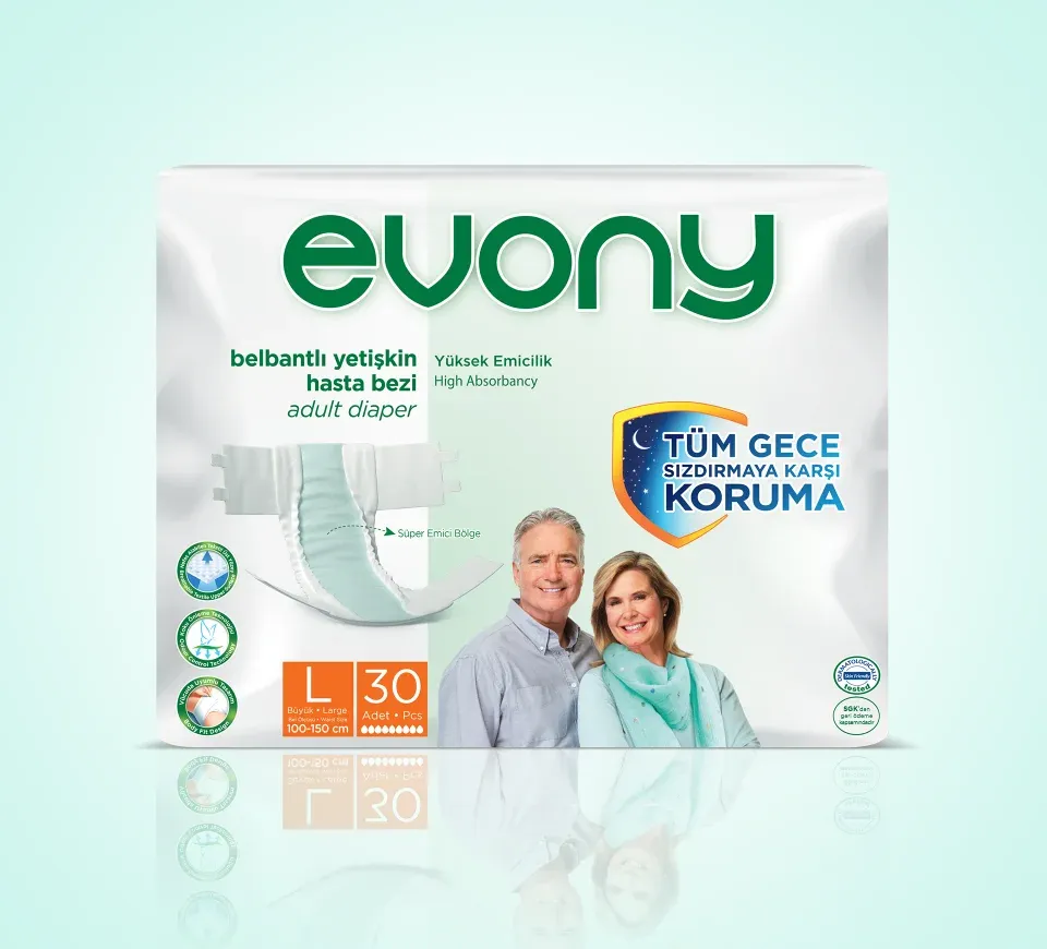 EVONY Belbantlı Yetişkin Hasta Bezi 30'lu Large