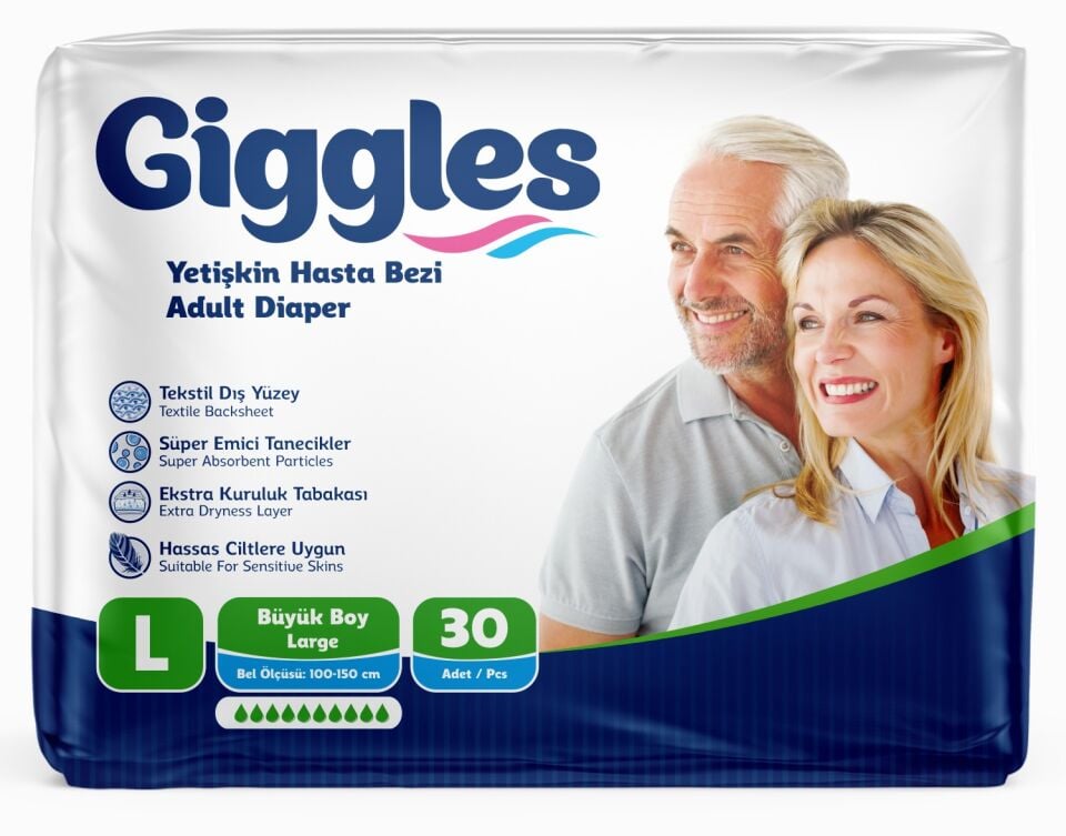 GIGGLES Belbantlı Yetişkin Hasta Bezi Large 30'lu