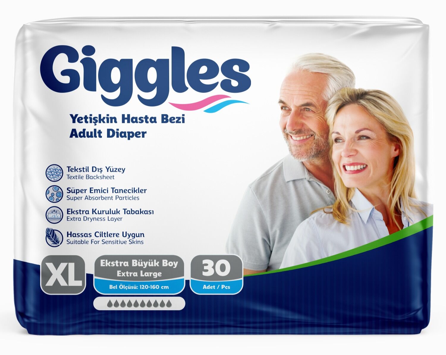 GIGGLES Yetişkin Hasta Bezi XLarge 30'lu