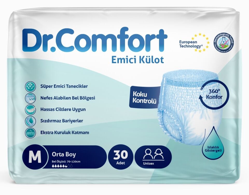 DR. COMFORT Yetişkin Emici Külot Medium 30'lu