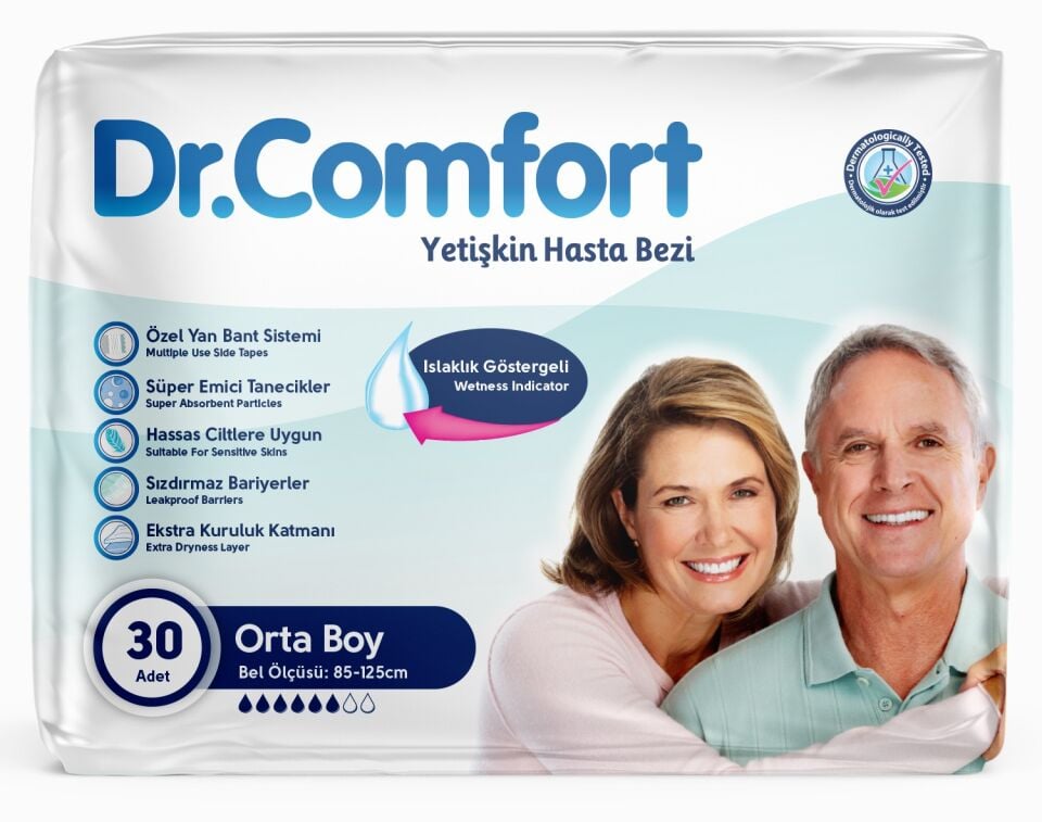 DR.COMFORT Yetişkin Hasta Bezi Medium 30'lu
