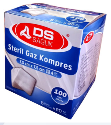 D.S. Sağlık Steril Gaz Kompres 7,5 cm x 7,5 cm 5'li