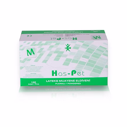 HASPET Lateks Pudralı Eldiven Medium