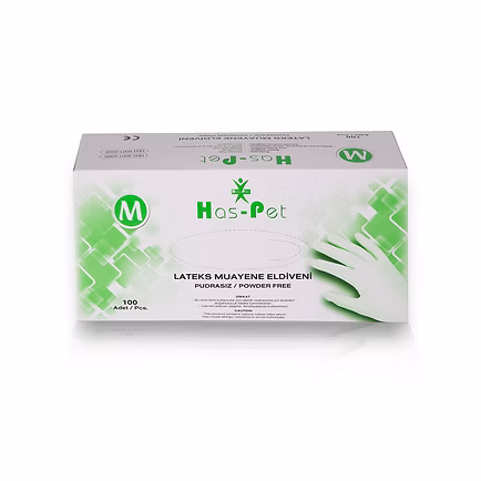 HASPET Lateks Pudrasız Eldiven Medium