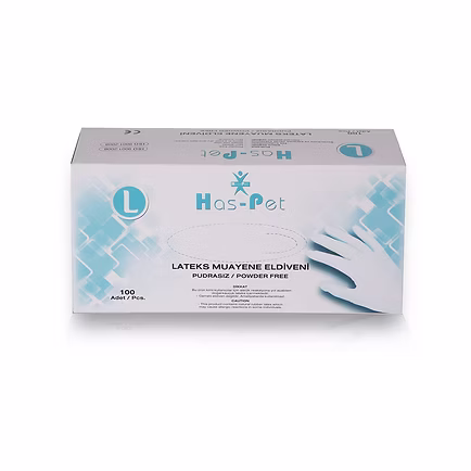 HASPET Lateks Pudrasız Eldiven Large