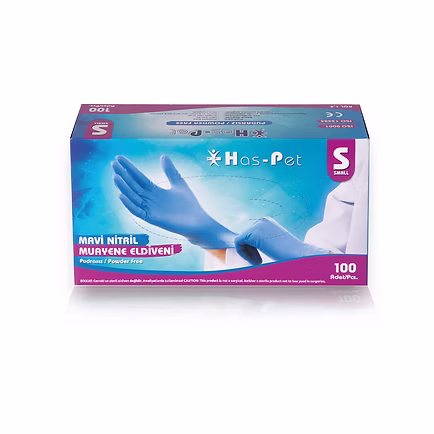 HASPET Mavi Nitril Pudrasız Eldiven Small