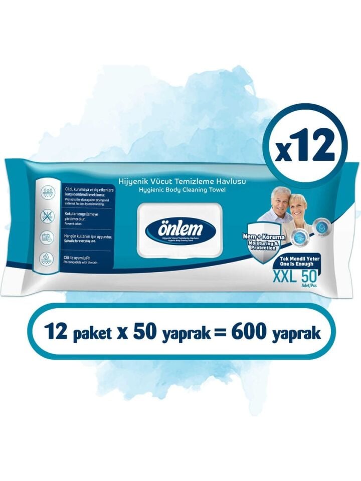ÖNLEM Hijyenik Vücut Temizleme Havlusu 12'li Paket