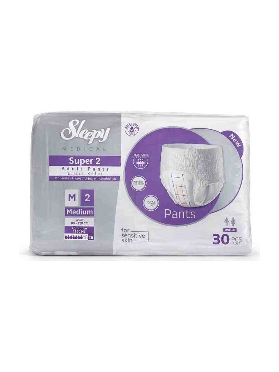 SLEEPY Süper Emici Külot Bez 7 Damla M-2 Medium 30'lu
