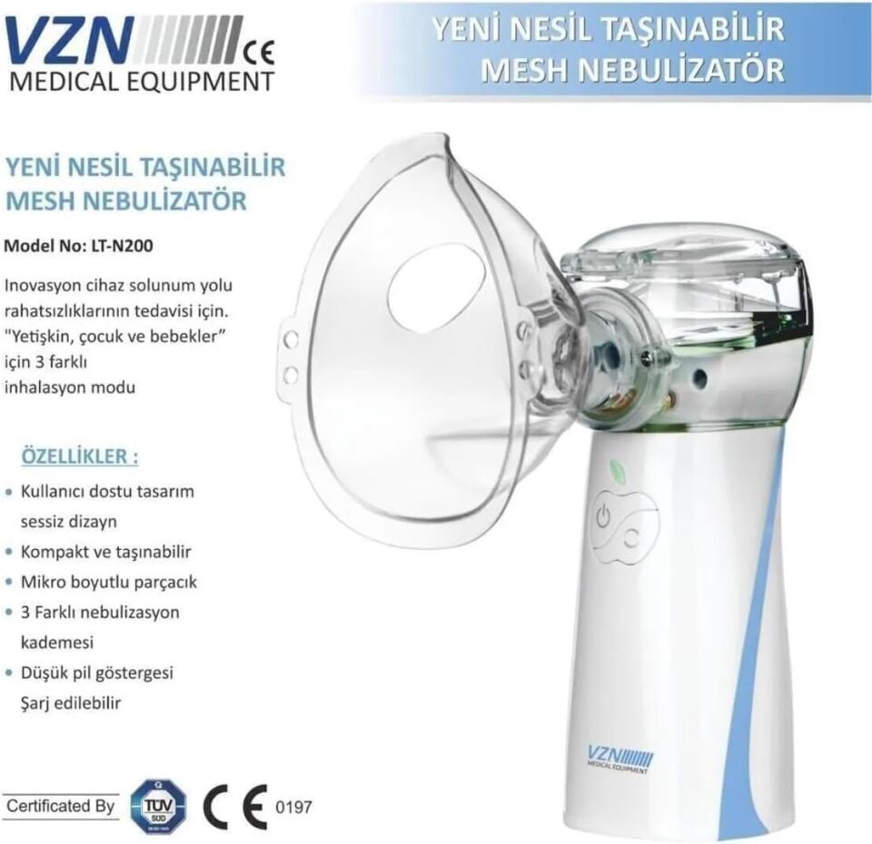 VZN LT-N200 Taşınabilir Mesh Nebulizatör