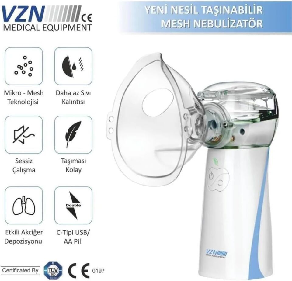 VZN LT-N200 Taşınabilir Mesh Nebulizatör