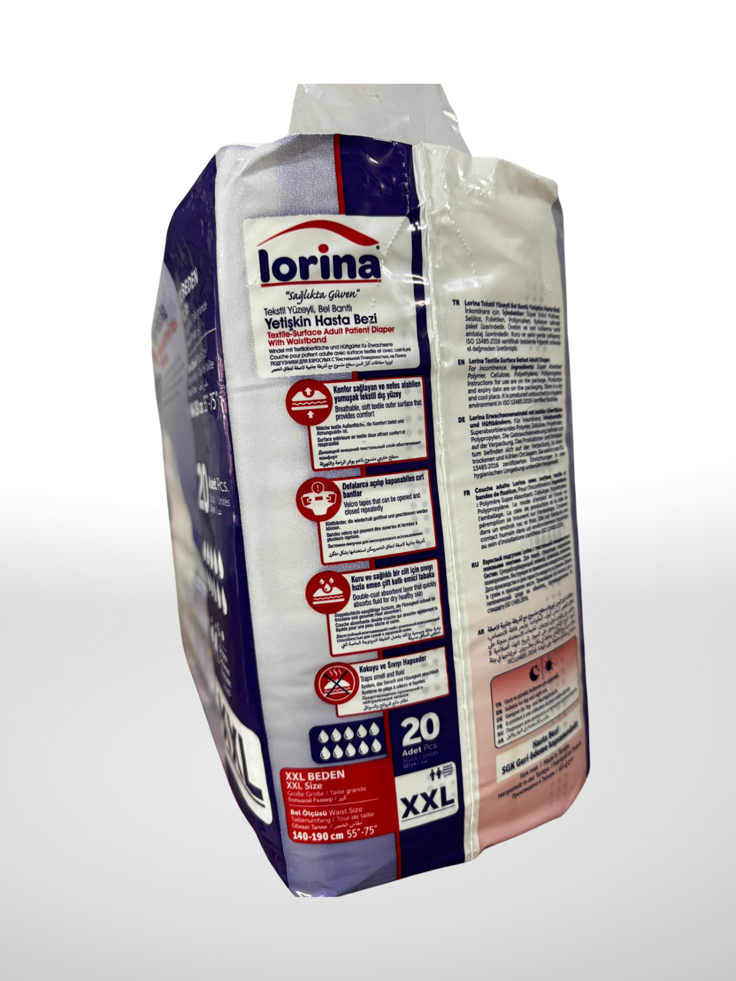 LORINA Belbantlı Hasta Bezi XXL